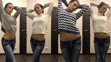 Princess_Monica - Stretch test Belly showing in 3 sweaters